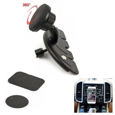 Suport auto magnetic pentru telefon/tableta rotatie 360&amp;deg;, prindere in slotul CD foto