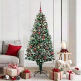 vidaXL Brad de Crăciun artificial Verde 180 cm PVC și Oțel și Plastic 3396272