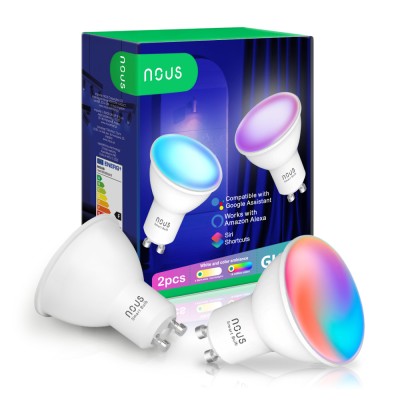 Set 2 becuri LED RGB Smart NOUS P8, GU10, Control din aplicatie foto