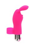 Cumpara ieftin Vibrator de Deget Re&icirc;ncărcabil Justforme Bunny Pleaser Roz, 7 Viteze, Silicon, Impermeabil, 10.5 cm