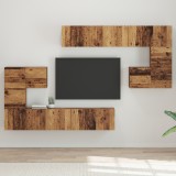 VidaXL Set comodă TV 8 pcs Lemn vechi Mediu 30.5 x 30 x 30 cm