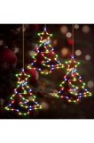 Set de 3 decorațiuni LED de Crăciun pentru fereastră Therlan cu 8 moduri de iluminare, alimentate cu baterii și cu telecomandă