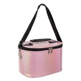 Portfard Roz Holografic cu M&acirc;ner și Curea Reglabilă, 26x18x17,5 cm, CMCLASS
