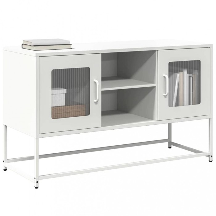 vidaXL Dulap TV, alb, 100,5x39x60,5 cm, oțel
