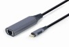 ADAPTOR RETEA GEMBIRD , extern, USB-C Type-C, port RJ-45, 1000 Mbps, cablu 0.15m, grey, &quot;A-USB3C-LAN-01&quot; (timbru verde 0.03 lei)