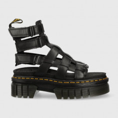 Dr. Martens sandale de piele Ricki Gladiator femei, culoarea negru, cu platforma DM27402001.Ricki.Gladi-Blck.Nap.L