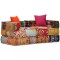 vidaXL Canapea puf modulară cu 2 locuri, petice, material textil