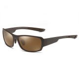 Ochelari de soare rectangulari barbati Techsuit, maro, MM108