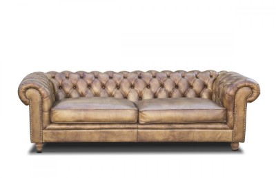 Canapea chesterfield din piele naturala ✔ model Long foto