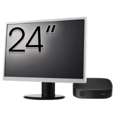 Pachet PC Second Hand HP T430 Thin Client, Intel Celeron N4000 1.10-2.60GHz, 2GB DDR4, 16GB SSD + Monitor 24&amp;quot; NewTechnology Media