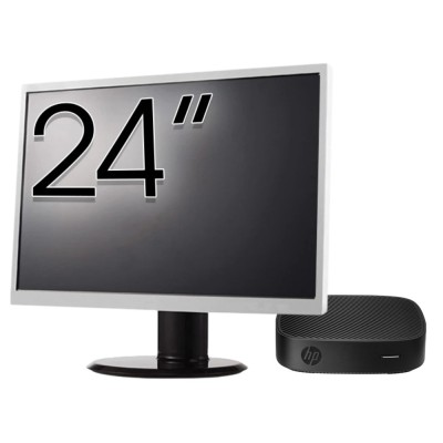 Pachet PC Second Hand HP T430 Thin Client, Intel Celeron N4000 1.10-2.60GHz, 2GB DDR4, 16GB SSD + Monitor 24&amp;amp;quot; NewTechnology Media foto