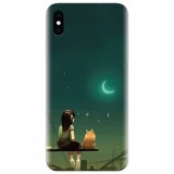 Husa silicon pentru Apple Iphone X, Cat And Girl