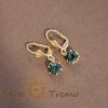 Cercei clasici placati cu aur 18K cu cristal zirconia albastru-marin, SaraTremo