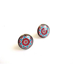 cercei sticla cu mandala 33464
