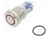 Intrerupator anti-vandalism, ON-(ON), &Oslash;16.2mm, BULGIN, MP0045/1E2RD012S