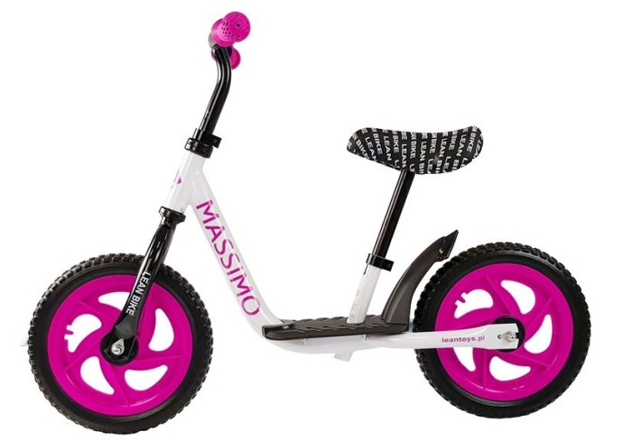 Bicicleta fara pedale Malipen Massimo, alb cu roz