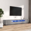 Set Dulapuri TV cu LED Gossi, 3 Piese, Gri Sonoma, Lemn Prelucrat, 100/80x35x40 cm