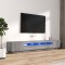 Gossi set dulapuri tv cu led, 3 piese, gri sonoma, lemn prelucrat