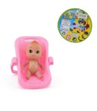 Papusa Bebeluș Jucarie Fete din Plastic cu Cap Cauciuc, Picioare Mobile, in Cos Roz 8cm, 3 ani+