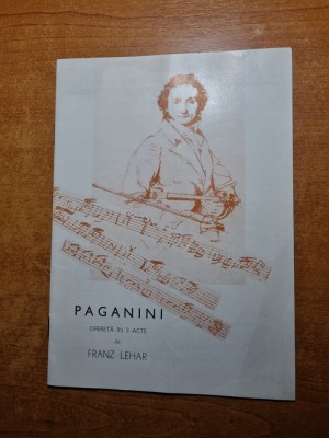 program teatrul de opereta 1962-1963- paganini - ion dacian foto