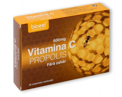 Vitamina c+propolis f.zahar 600mg 30cpr foto