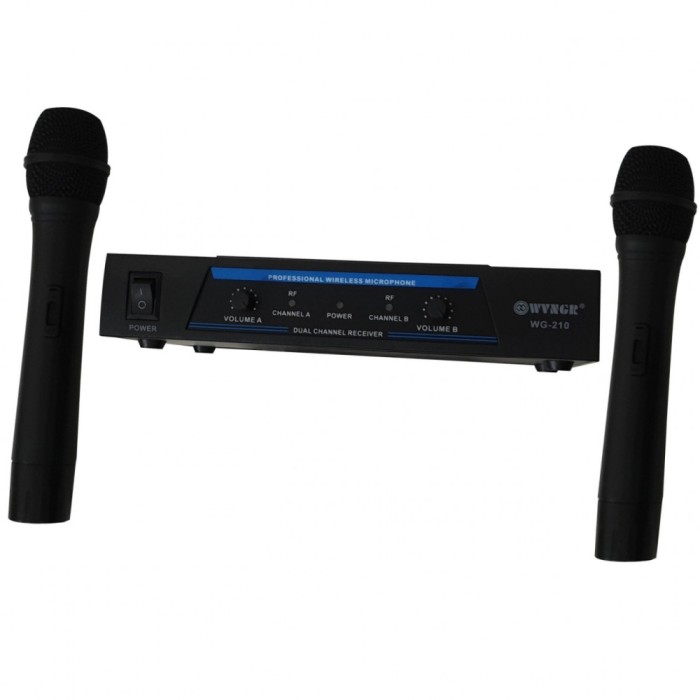 Set 2 microfoane wireless WVNGR NC-210, cu receptor si VHF Dual-Channel