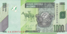 Bancnota Congo 1.000 Franci 2013 - P101b UNC foto