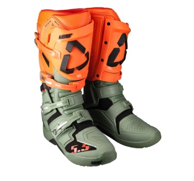 Cizme Leatt 5.5 Cross Enduro FloxLock Green Orange 2022 foto