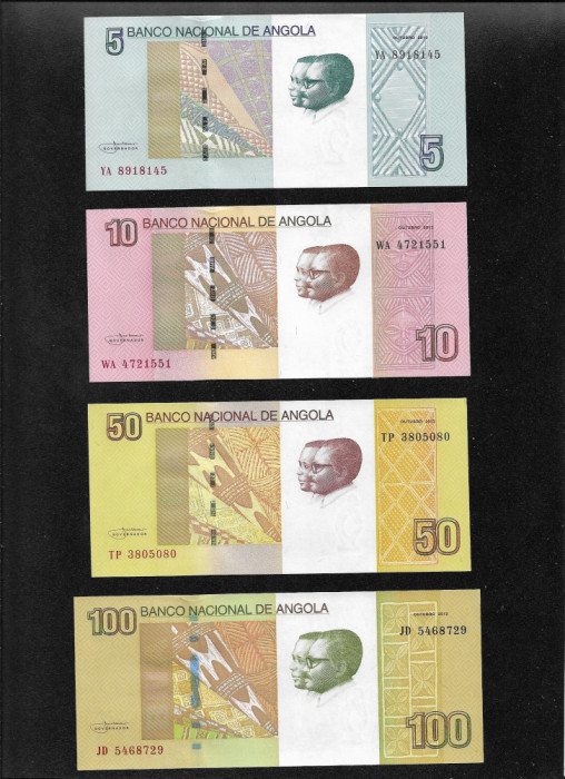 Set Angola 5 + 10 + 50 + 100 kwanzas 2012 unc