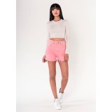 Blugi scurti coral Nina Carter cu terminatii franjurate J231-7 M7