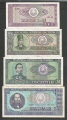 ROMANIA LOT / SET 4 buc : 10 + 25 + 50 + 100 LEI 1966 [6] stari VF+ / XF foto