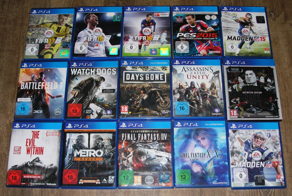 Lot 15 jocuri PS4 (Sleeping Dogs, FIFA, Days Gone, Watch Dogs, etc.) |  arhiva Okazii.ro