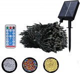 Cumpara ieftin Instalatie Solara 50 m 500 Led panou mare telecomanda Multicolor Alb Cald