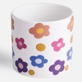 Masca Ghiveci Ceramica Floral Alb - Decorare Exterior, CMCLASS