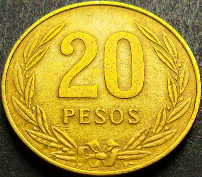 Moneda exotica 20 PESOS - COLUMBIA , anul 1984 * Cod 1776 B