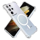 Husa silicon Samsung Galaxy S21 Ultra 5G Techsuit - Shockproof Clear Silicone MagSafe Clear