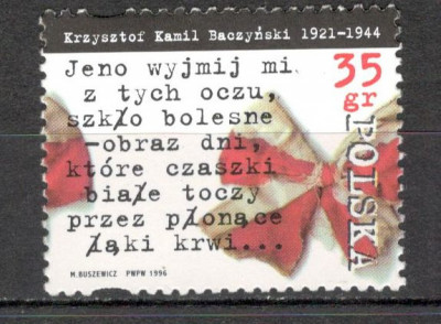 Polonia.1996 75 ani nastere K.K.Bacynski-poet MP.308 foto