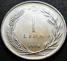 Moneda 1 LIRA - TURCIA, anul 1979 * cod 2685 = UNC foto