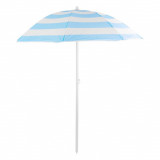 Umbrela plaja, Strend Pro, cu inclinatie, model dungi, albastru marin si alb, 180 cm