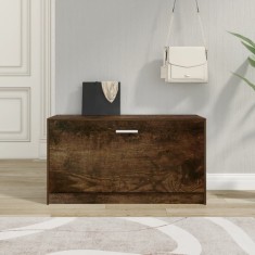Gossi banca pentru pantofi stejar fumuriu 80x24x45 cm lemn prelucrat