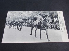 Parada Victoriei Paris, General Francez Călare, Primul Război Mondial .Carte Poștală Istorică 1919 foto