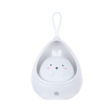 Lampa de veghe portabilă eMazing, Două moduri de operare, silicon non-toxic, &icirc;ncărcare USB, senzor de mișcare, alb, design iepuraș