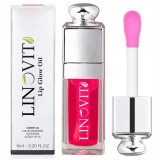 Ulei de buze Linovit&reg; Cirese Dulci, 6ml, 007 Raspberry, Hidratant, Efect Volum, Luciu de buze cu ulei de cirese, Zmeura si Luffa Cylindrica