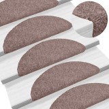 VidaXL Covorașe scări autoadezive 10 buc. crem 56x17x3 cm stil punch