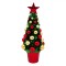 Brad Decorativ Crăciun, Tinsel, Globuri Aurii și Roșii, 31 cm, Multicolor