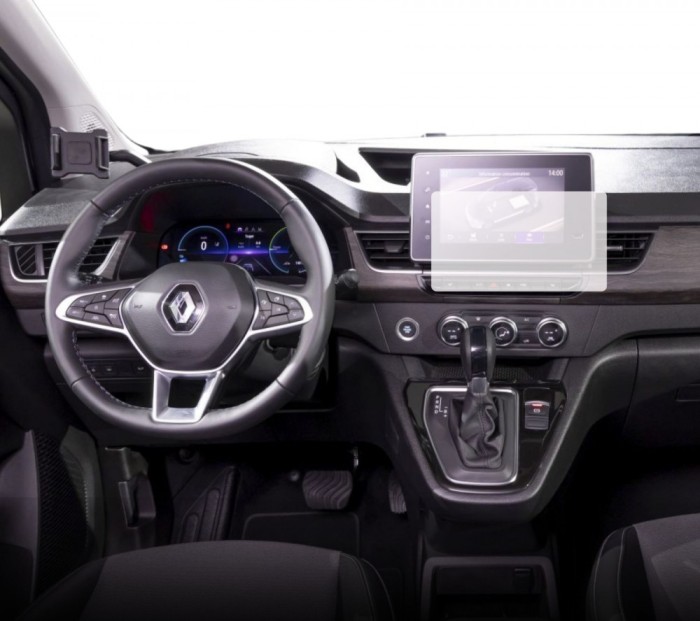 Folie Protectie Navigatie Renault Kangoo 2020+, Duragon, protectie Display Navigatie, silicon Transparent, Anti-zgarieturi, kit instalare