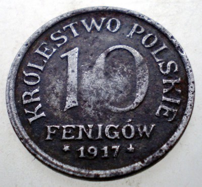 F.179 POLONIA WWI OCUPATIE GERMANA 10 FENIGOW 1917 foto