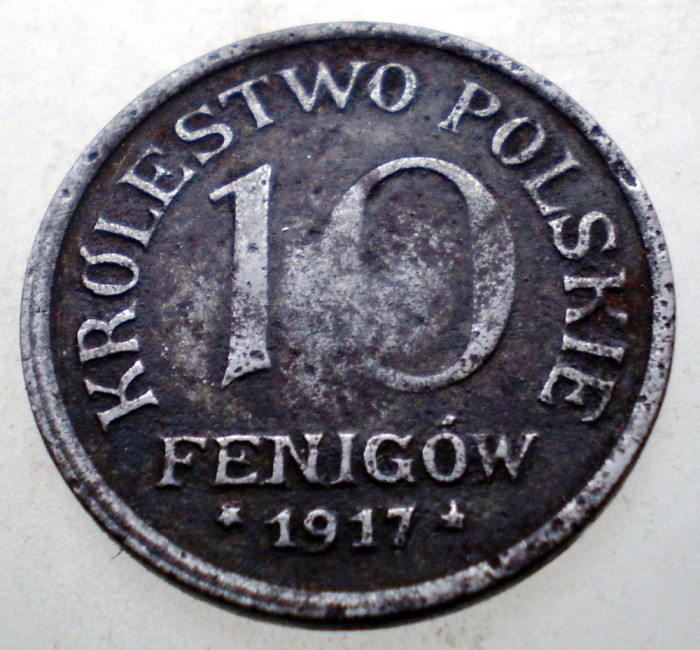 F.179 POLONIA WWI OCUPATIE GERMANA 10 FENIGOW 1917