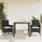 Set mobilier gradina perne 3 piese negru poliratan lemn acacia