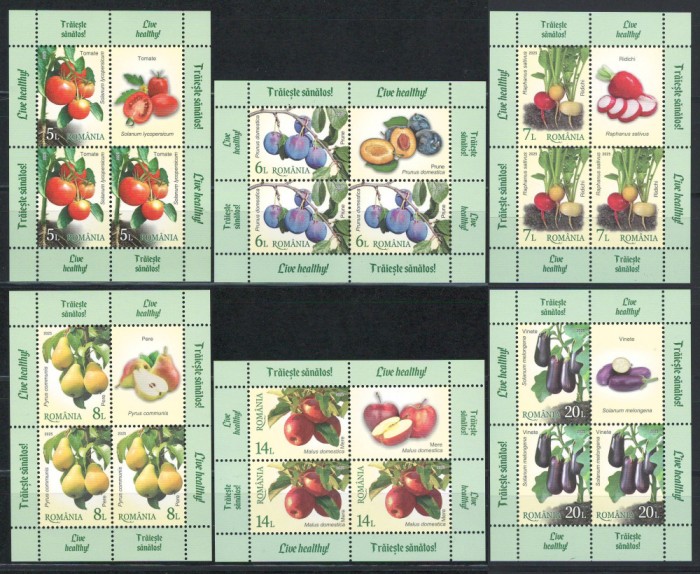 Romania 2025 - LP 2498 minicoli - Traieste sanatos, fructe, legume